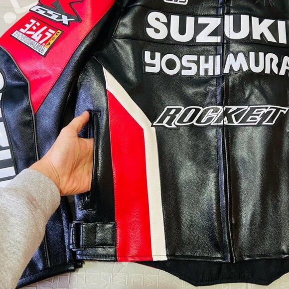 Joe Rocket SUZUKI Moto Racing Motorcycle Leather Jacket Embroidered - Picture 5 of 9
